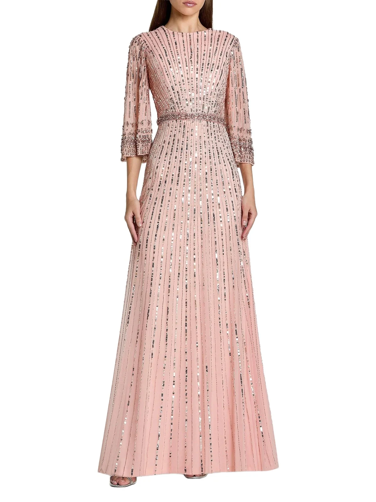 Women's Embellished Sequined A-Line Gown Women's Embellished Sequined A-Line Gown