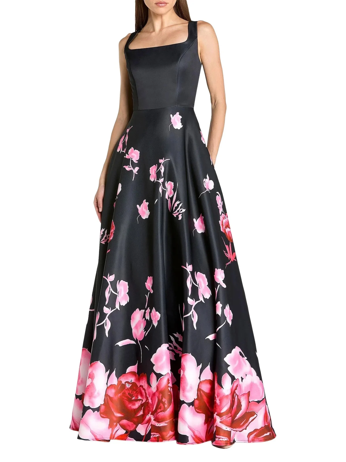 Women's Floral Satin Ball Gown Women's Floral Satin Ball Gown