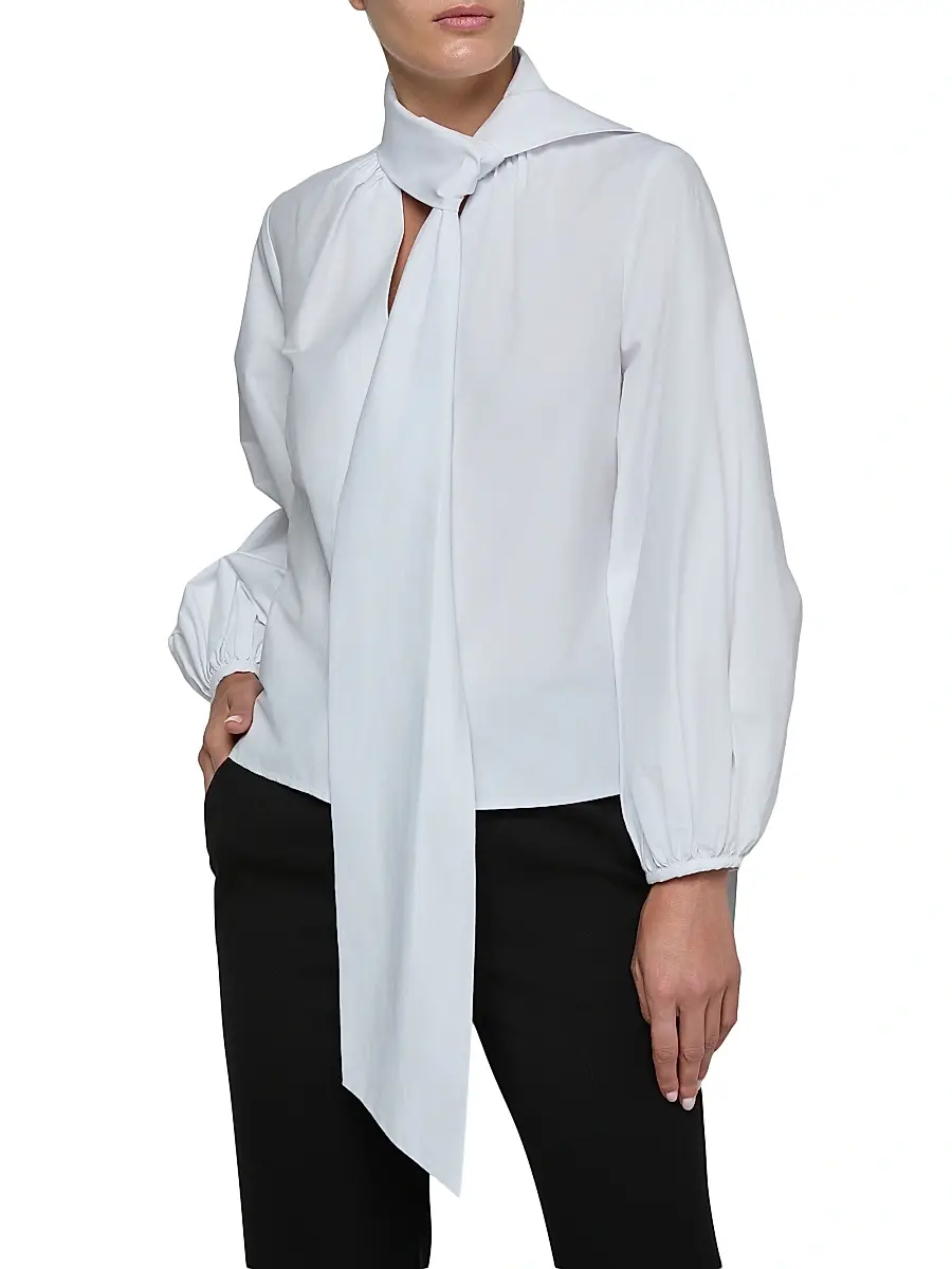 L'Agence Women's Deon Poplin Tieneck Shirt | Thumbnail 4 L'Agence Women's Deon Poplin Tieneck Shirt | Thumbnail 4