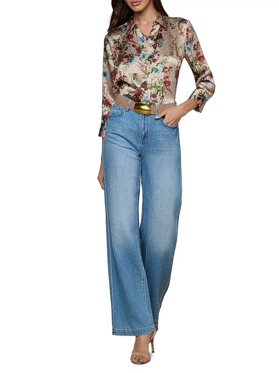 L'Agence Women's Scottie High-Rise Wide-Leg Jeans | Thumbnail 2 L'Agence Women's Scottie High-Rise Wide-Leg Jeans | Thumbnail 2