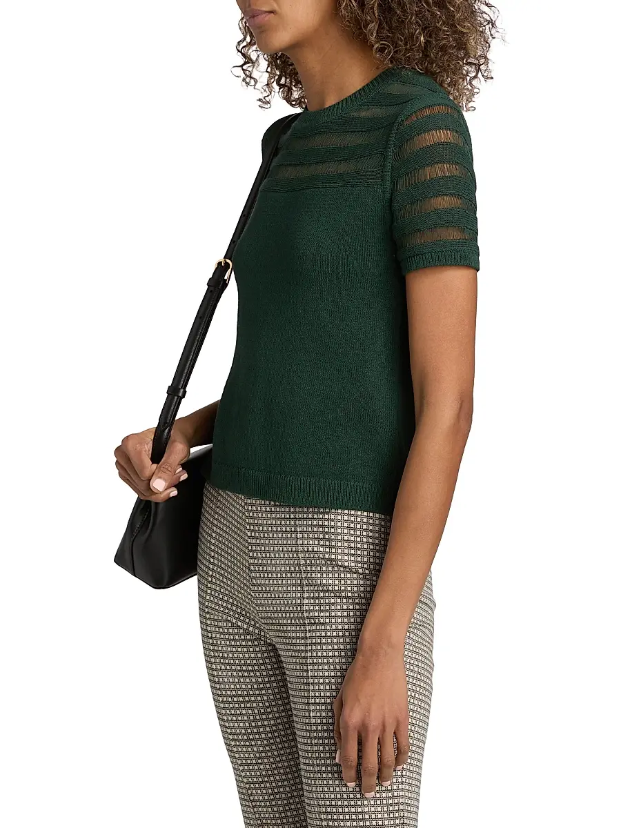 rag & bone Women's Britt Pointelle Short-Sleeve Knit Top | Thumbnail 4 rag & bone Women's Britt Pointelle Short-Sleeve Knit Top | Thumbnail 4