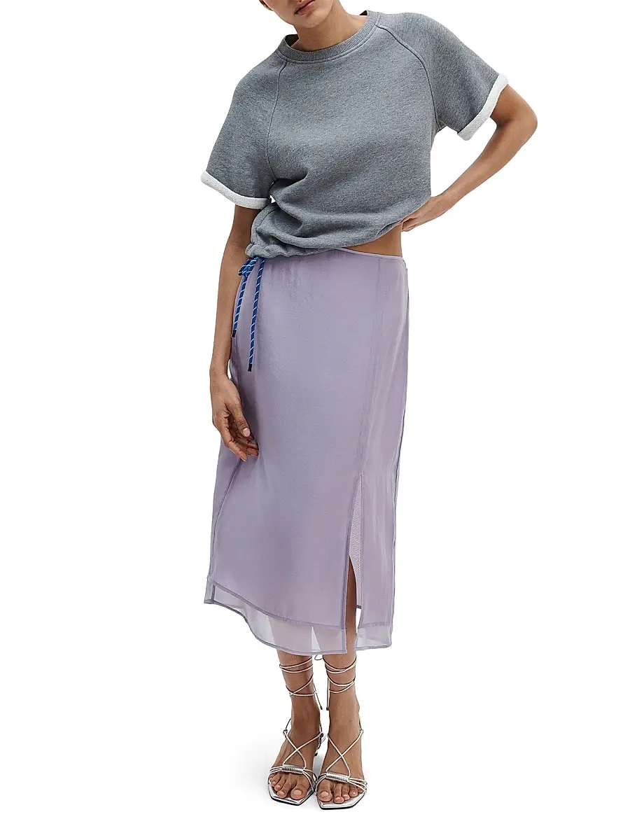 rag & bone Women's Drawstring-Hem Cotton Terry-Blend T-Shirt | Thumbnail 2 rag & bone Women's Drawstring-Hem Cotton Terry-Blend T-Shirt | Thumbnail 2