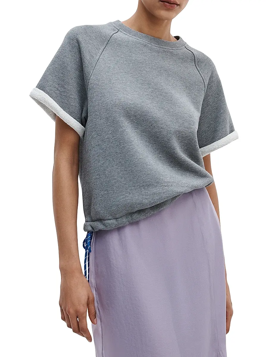 rag & bone Women's Drawstring-Hem Cotton Terry-Blend T-Shirt | Thumbnail 3 rag & bone Women's Drawstring-Hem Cotton Terry-Blend T-Shirt | Thumbnail 3