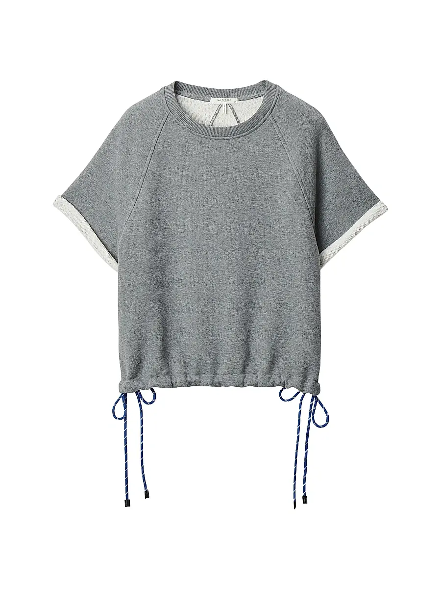 rag & bone Women's Drawstring-Hem Cotton Terry-Blend T-Shirt