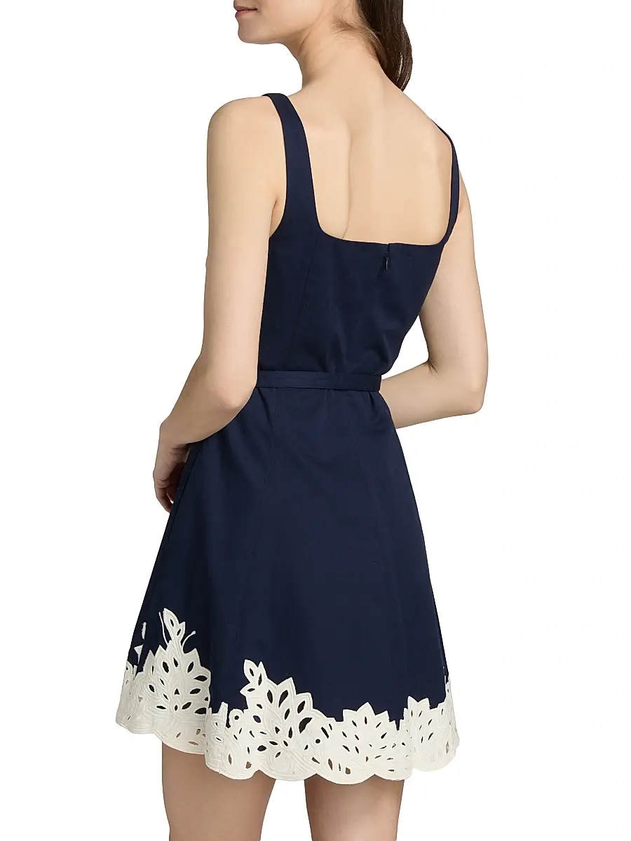 TANYA TAYLOR Women's Paige Cutwork Lace Cotton Minidress | Thumbnail 5 TANYA TAYLOR Women's Paige Cutwork Lace Cotton Minidress | Thumbnail 5
