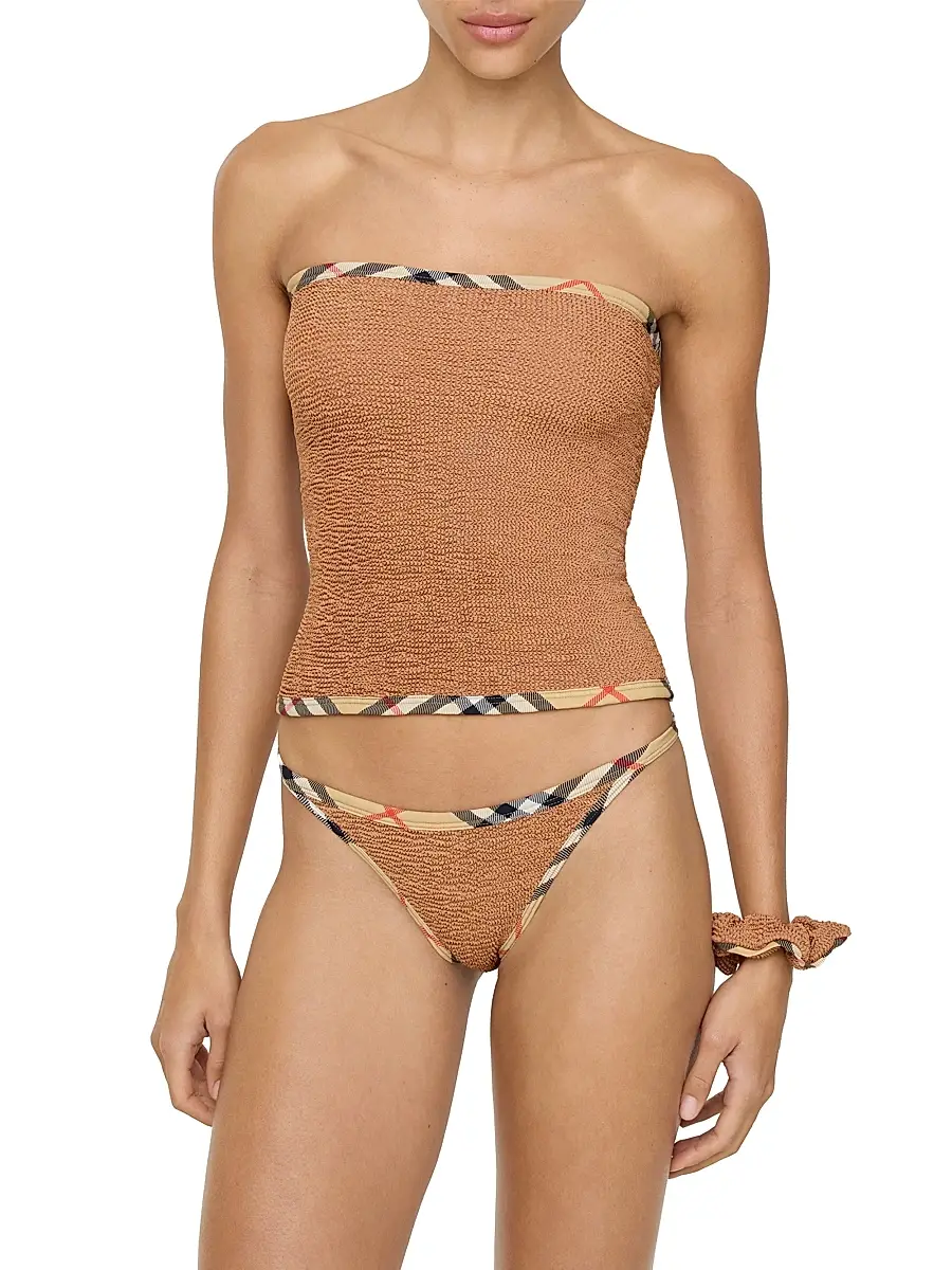 Burberry Women's x Hunza G Devyn Check Trim Swim Skirt/Tube Top | Thumbnail 3 Burberry Women's x Hunza G Devyn Check Trim Swim Skirt/Tube Top | Thumbnail 3