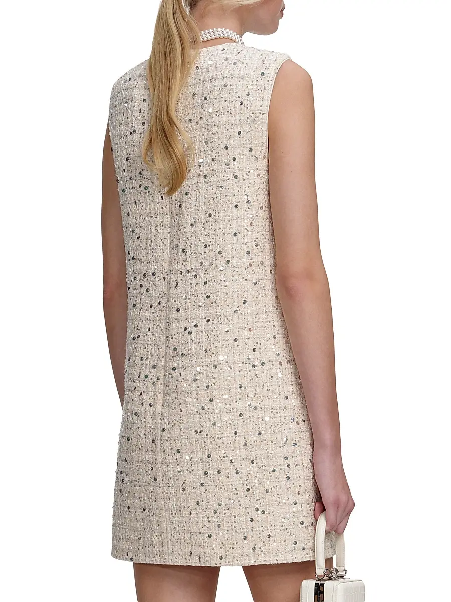 Self-Portrait Women's Embellished Bouclé Shift Minidress | Thumbnail 5 Self-Portrait Women's Embellished Bouclé Shift Minidress | Thumbnail 5