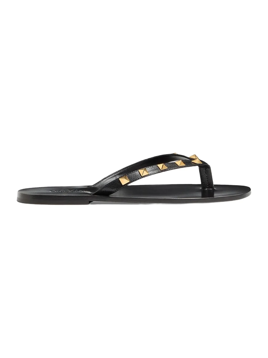 Valentino Men's Rockstud Kidskin Flip Flops