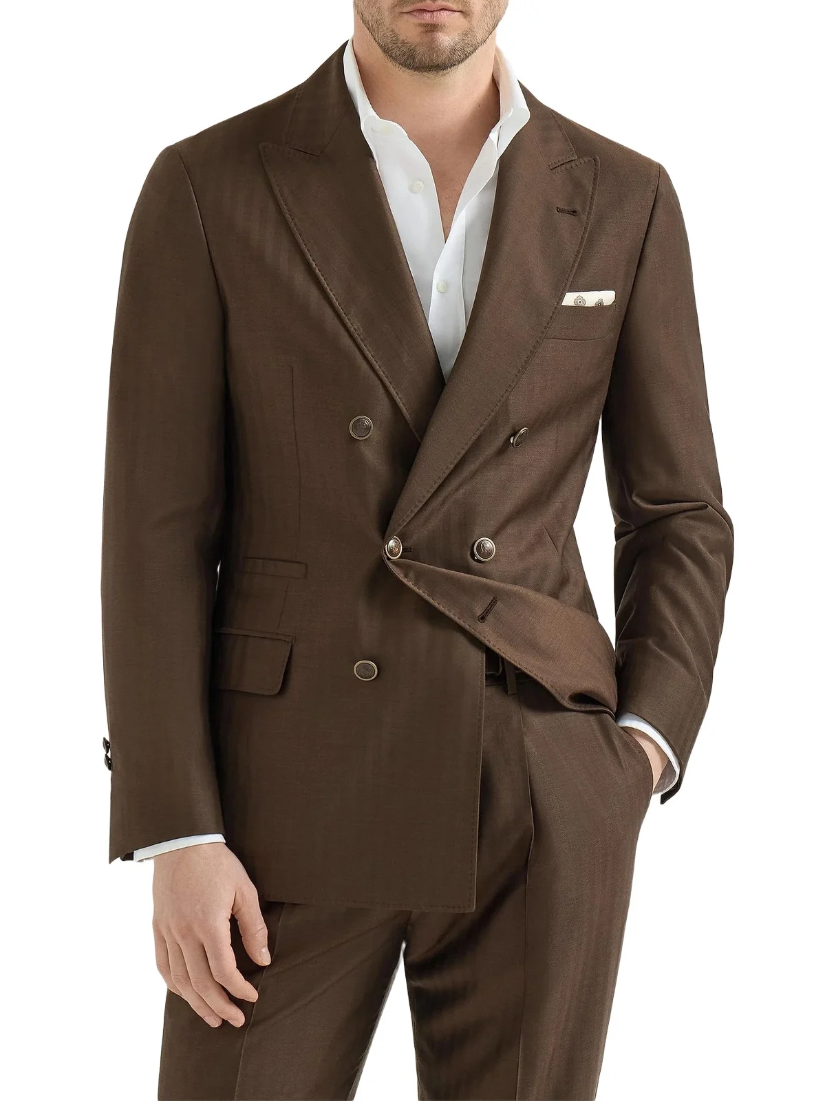 Men's Virgin Wool and Cashmere One and a Half Breasted Deconstructed Blazer Men's Virgin Wool and Cashmere One and a Half Breasted Deconstructed Blazer