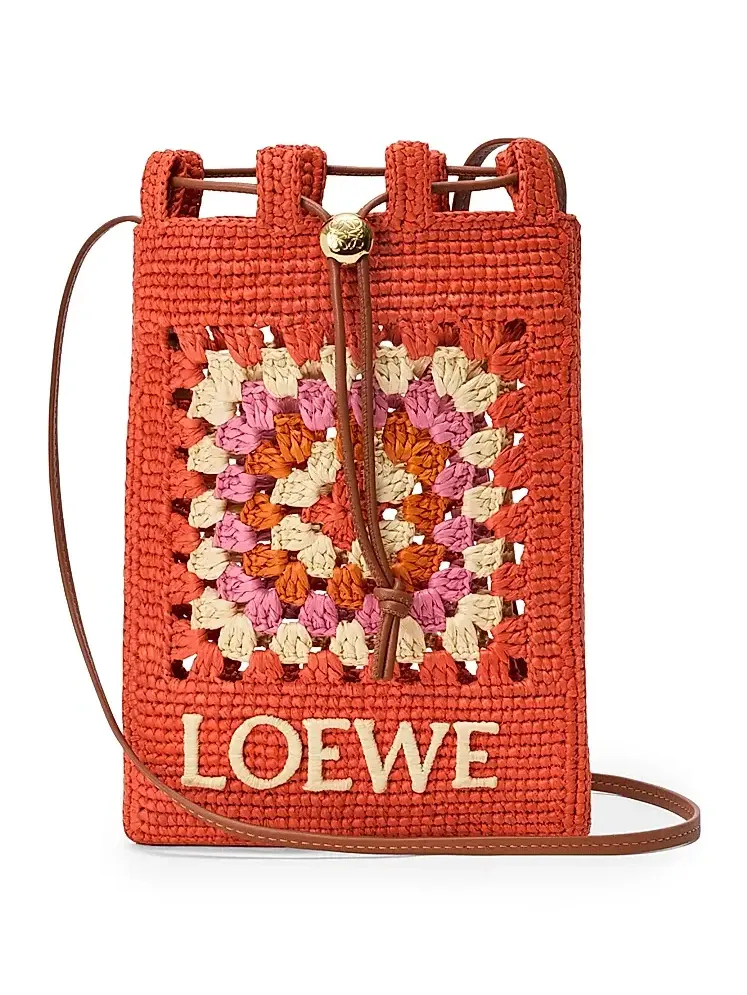 Women's x Paula's Ibiza Drawstring Crochet Raffia Pocket Pouch Women's x Paula's Ibiza Drawstring Crochet Raffia Pocket Pouch
