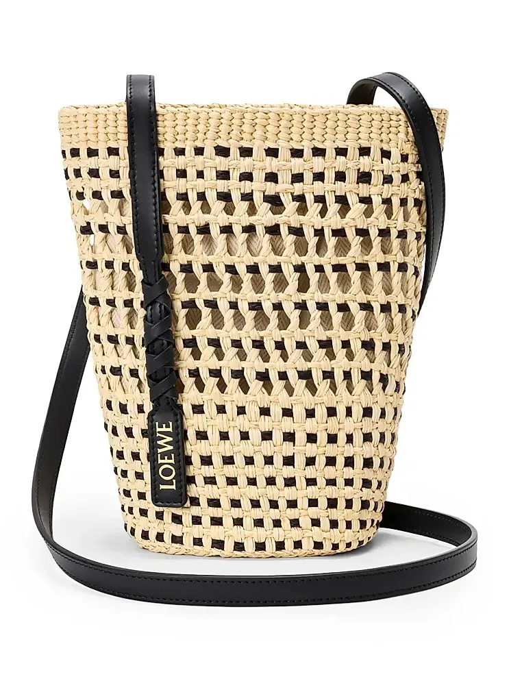Women's x Paula's Ibiza Braided Raffia Bucket Bag