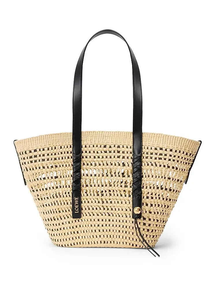Women's x Paula's Ibiza Medium Braided Raffia Basket Bag