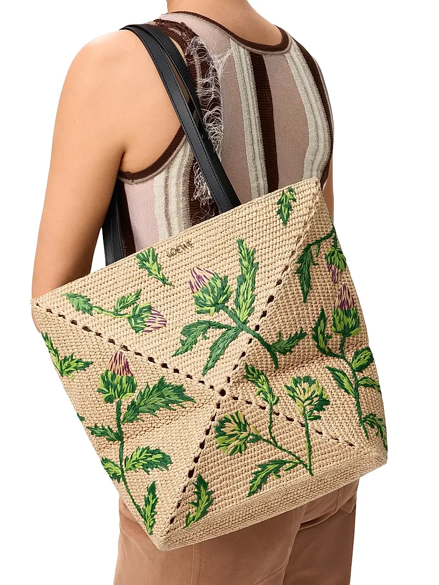 Loewe Women's x Paula's Ibiza Puzzle Fold Medium Botanical Raffia Tote Bag | Thumbnail 3 Loewe Women's x Paula's Ibiza Puzzle Fold Medium Botanical Raffia Tote Bag | Thumbnail 3