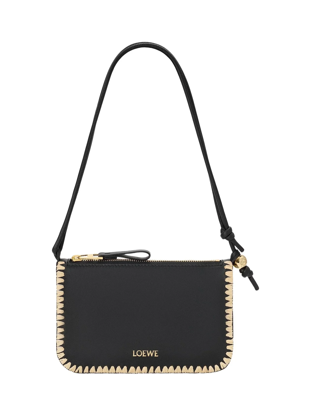 Women's x Paula's Ibiza Rio Whipstitch Leather-Raffia Pouch Women's x Paula's Ibiza Rio Whipstitch Leather-Raffia Pouch
