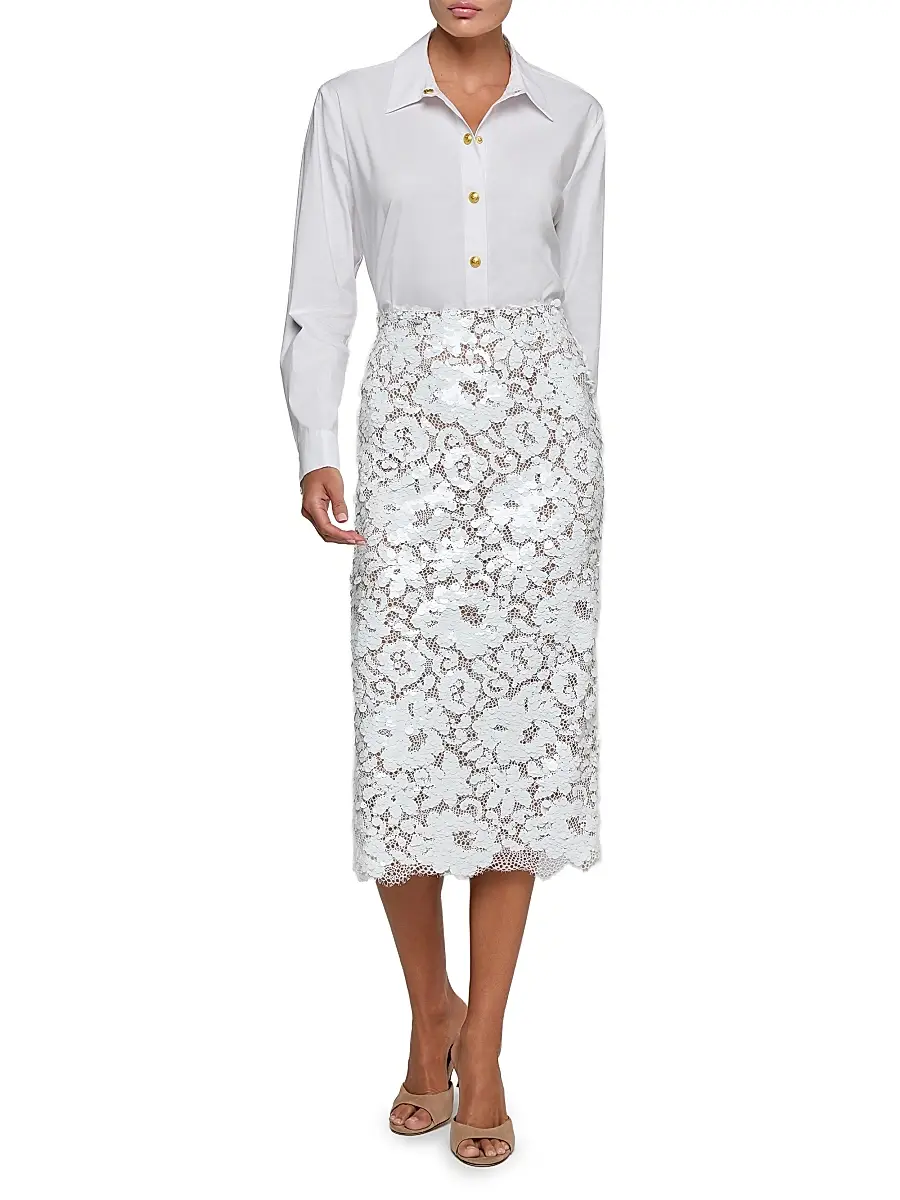 L'Agence Women's Makena Lace Pencil Skirt | Thumbnail 2 L'Agence Women's Makena Lace Pencil Skirt | Thumbnail 2
