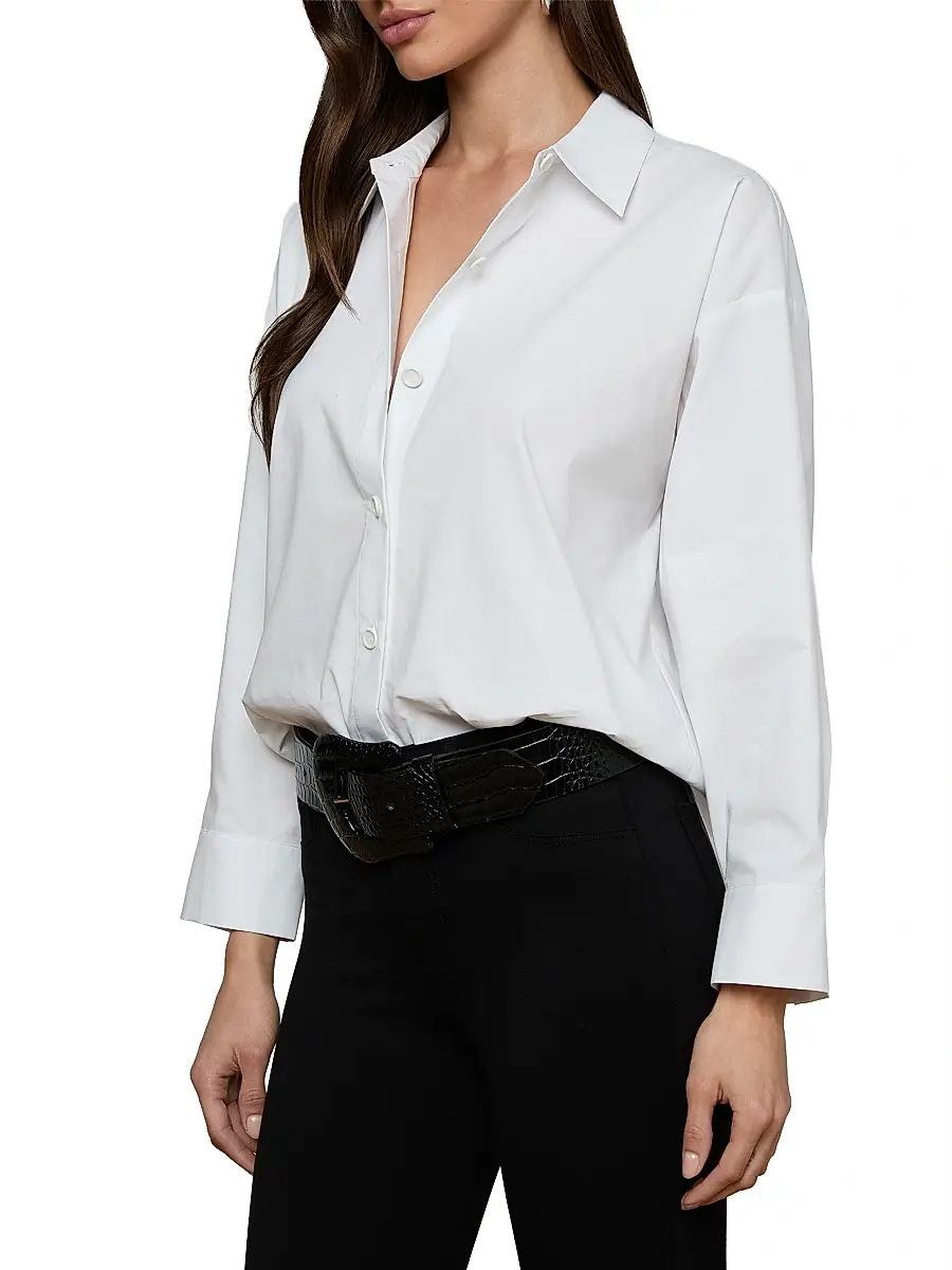 L'Agence Women's Rylie Relaxed Button-Front Shirt | Thumbnail 4