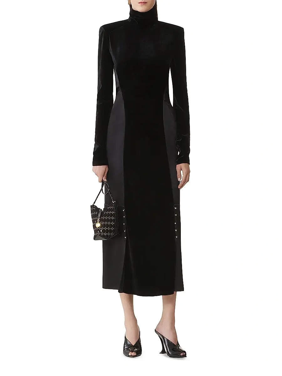 Lanvin Women's Velvet Midi Dress | Thumbnail 2 Lanvin Women's Velvet Midi Dress | Thumbnail 2