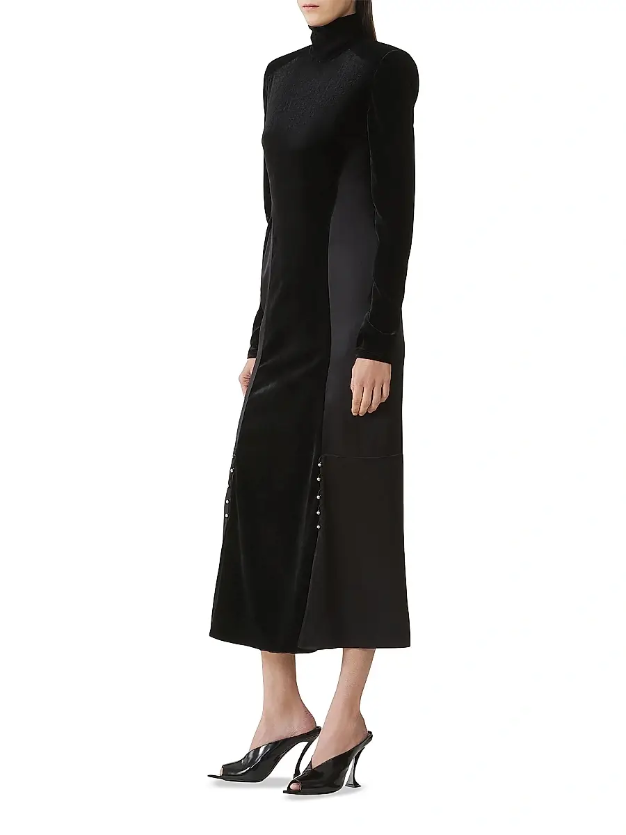Lanvin Women's Velvet Midi Dress | Thumbnail 3 Lanvin Women's Velvet Midi Dress | Thumbnail 3