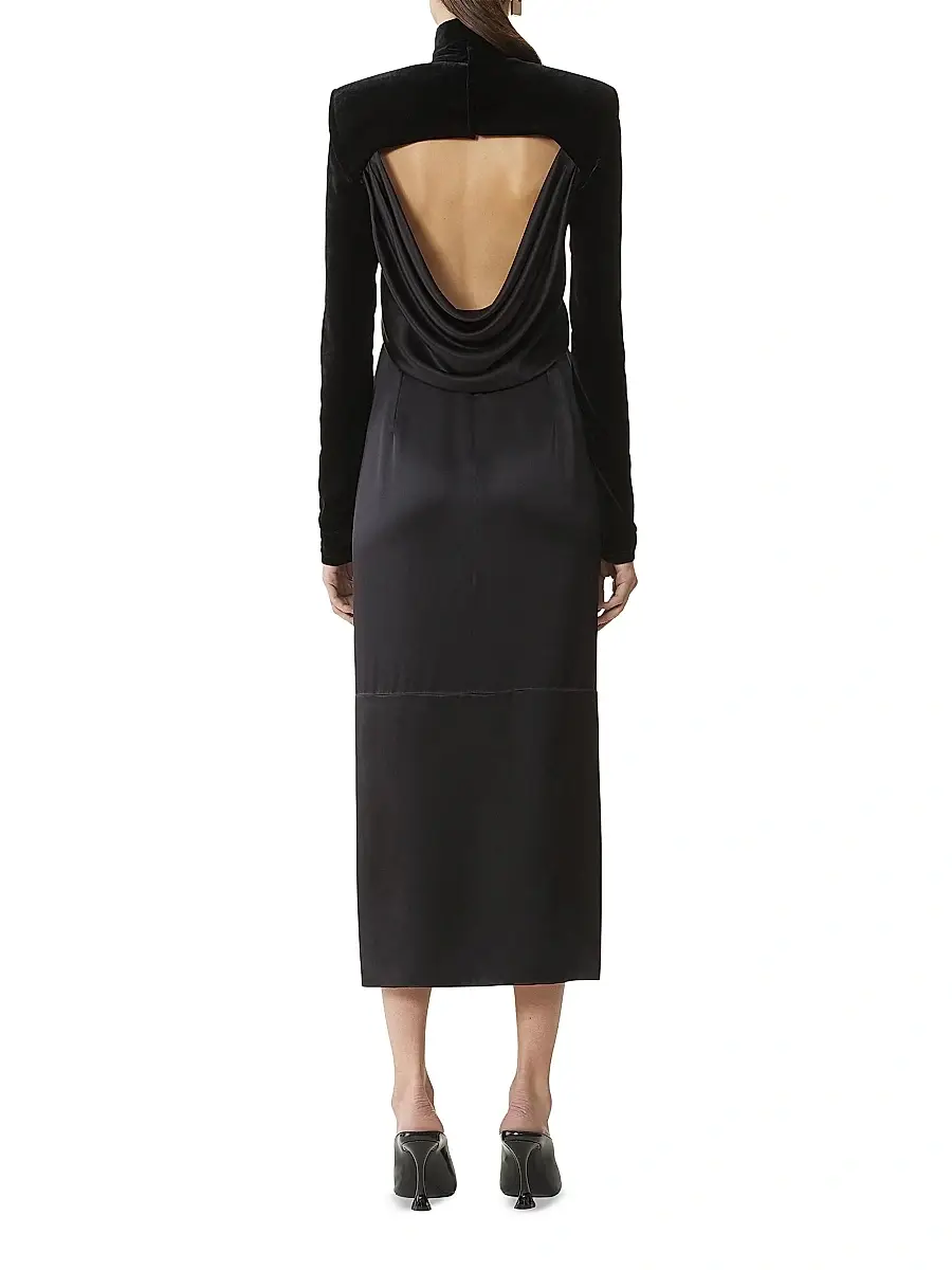 Lanvin Women's Velvet Midi Dress | Thumbnail 4 Lanvin Women's Velvet Midi Dress | Thumbnail 4