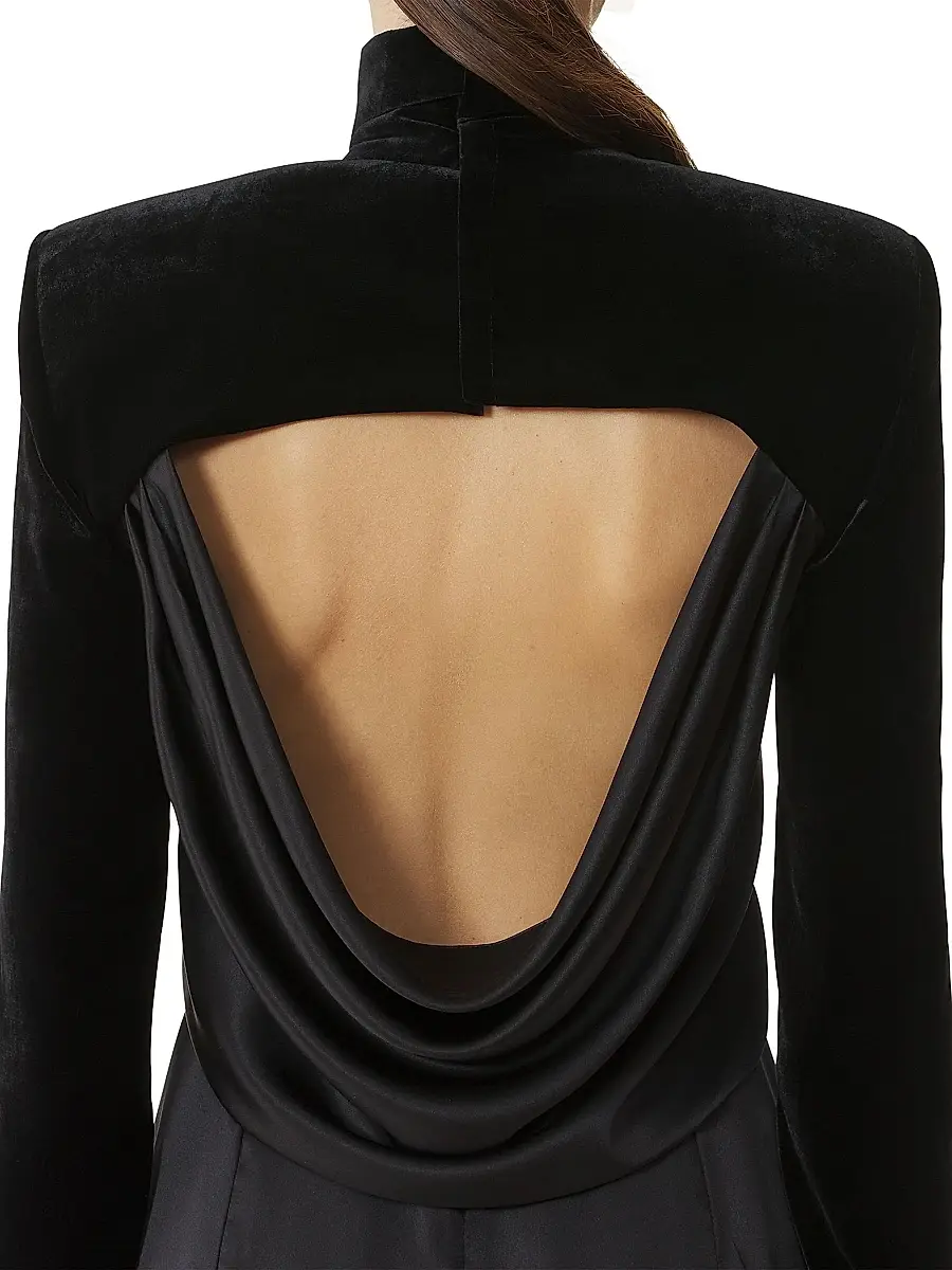 Lanvin Women's Velvet Midi Dress | Thumbnail 5 Lanvin Women's Velvet Midi Dress | Thumbnail 5