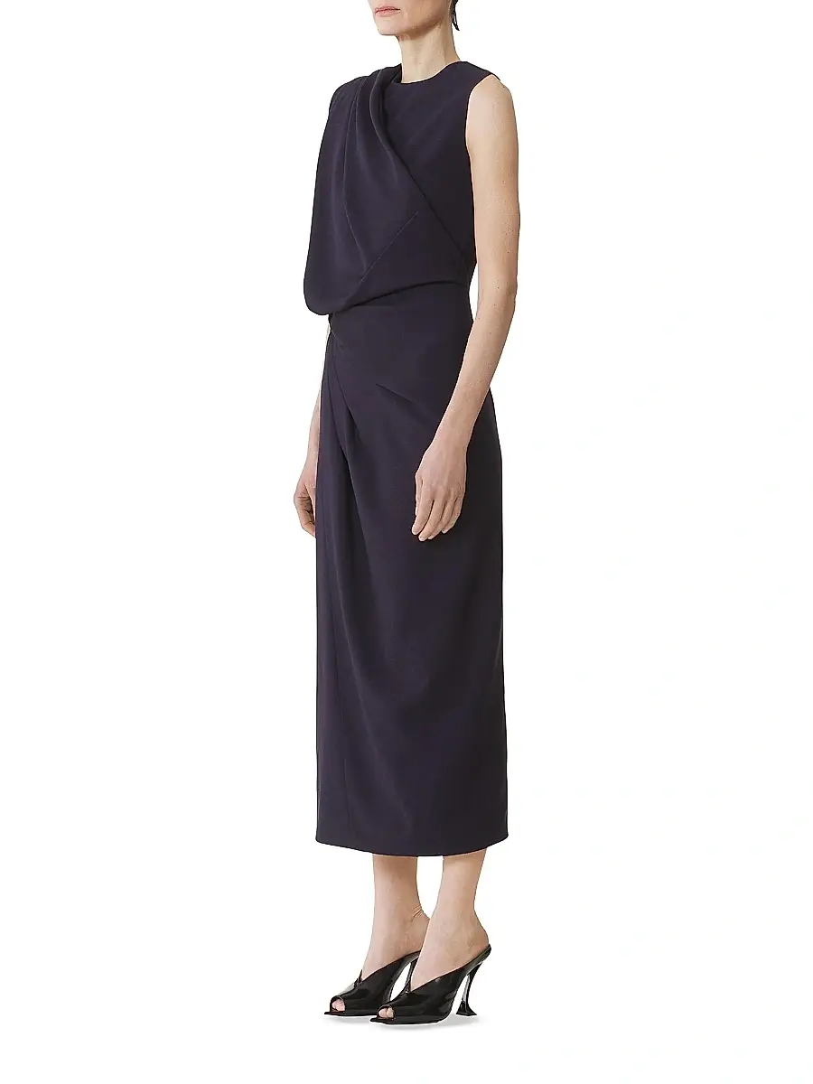 Lanvin Women's Midi Dress in Flannel - Montana | Thumbnail 3 Lanvin Women's Midi Dress in Flannel - Montana | Thumbnail 3