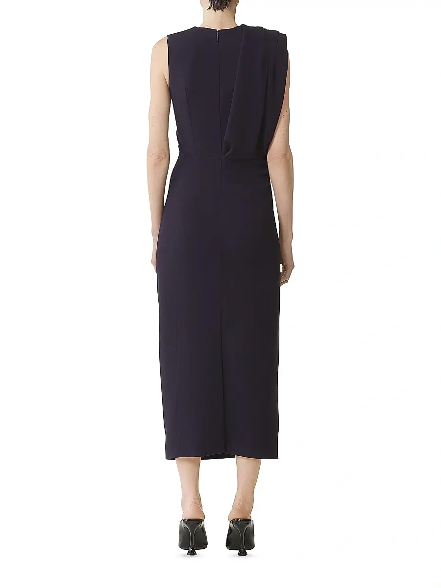Lanvin Women's Midi Dress in Flannel - Montana | Thumbnail 4 Lanvin Women's Midi Dress in Flannel - Montana | Thumbnail 4