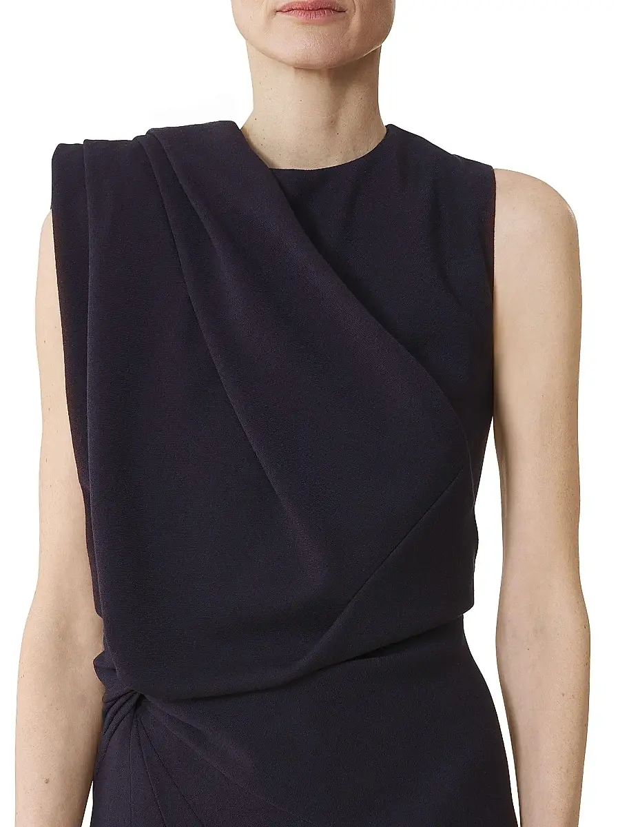 Lanvin Women's Midi Dress in Flannel - Montana | Thumbnail 5 Lanvin Women's Midi Dress in Flannel - Montana | Thumbnail 5
