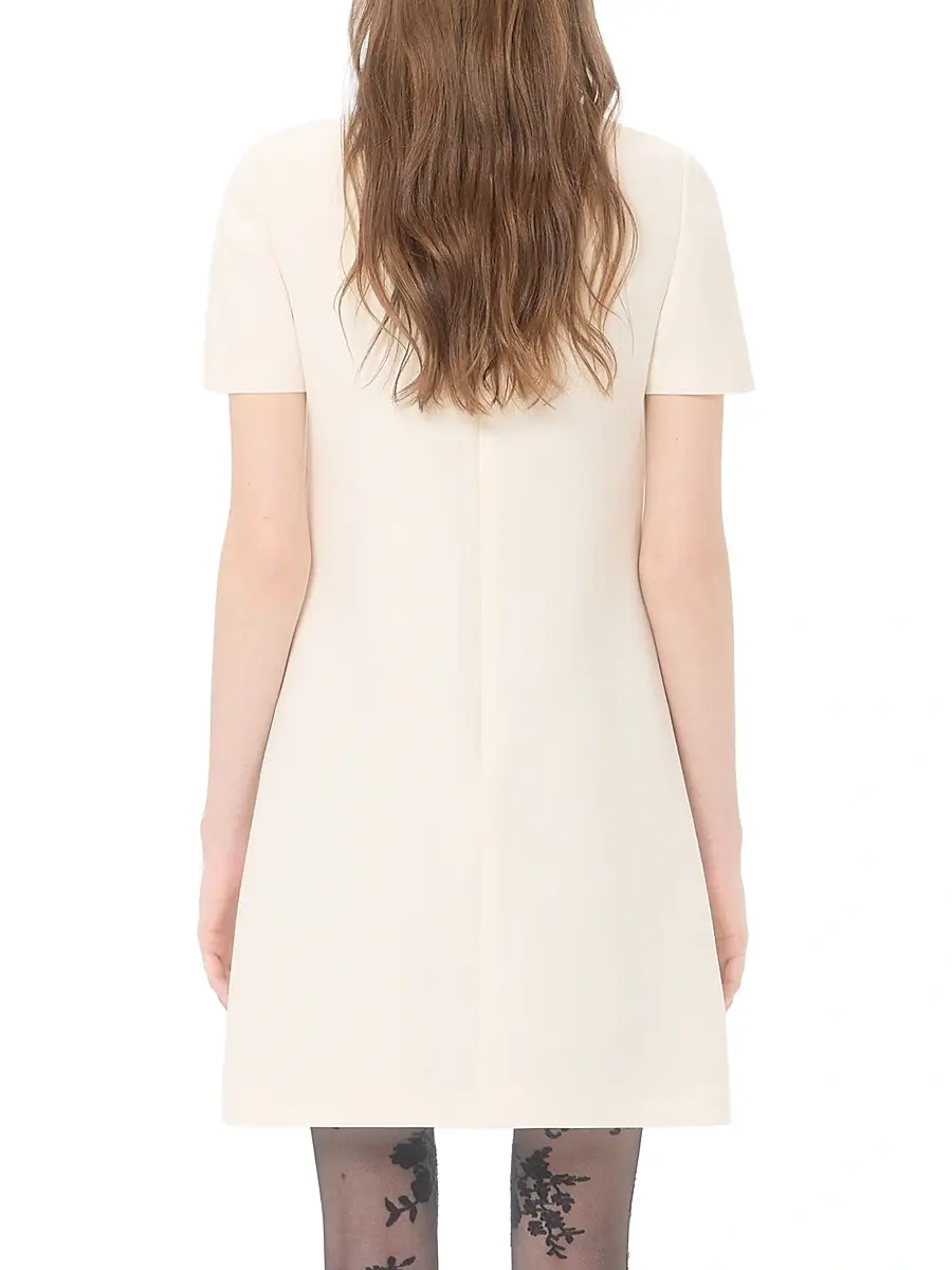 Valentino Women's Embroidered Crepe Couture Short Dress | Thumbnail 5 Valentino Women's Embroidered Crepe Couture Short Dress | Thumbnail 5