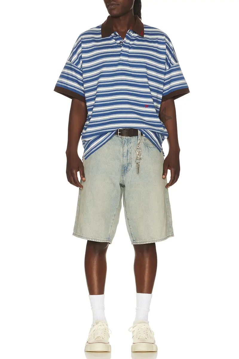 Rhude Fontaine Striped Short Sleeve Polo Shirt | Thumbnail 3 Rhude Fontaine Striped Short Sleeve Polo Shirt | Thumbnail 3