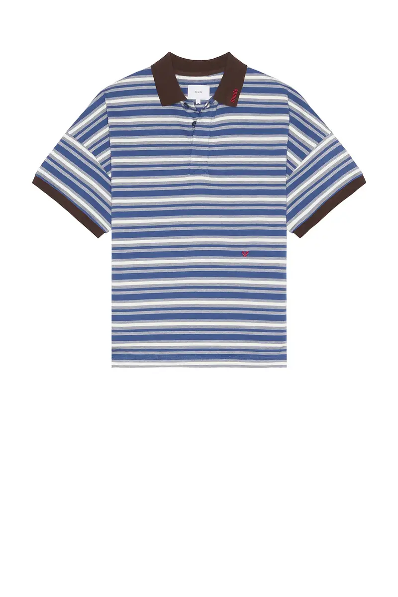 Rhude Fontaine Striped Short Sleeve Polo Shirt | Thumbnail 4 Rhude Fontaine Striped Short Sleeve Polo Shirt | Thumbnail 4