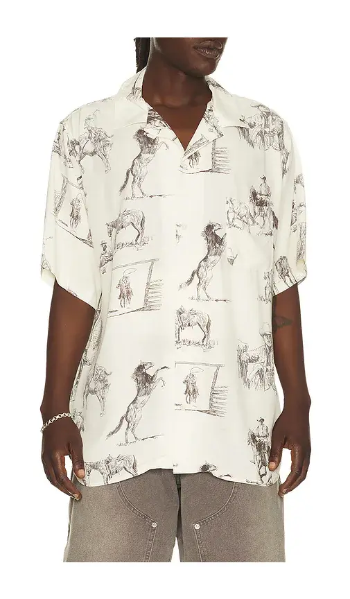ONE OF THESE DAYS Charcoal Montage Camp Shirt | Thumbnail 5 ONE OF THESE DAYS Charcoal Montage Camp Shirt | Thumbnail 5