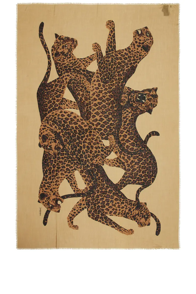 Saint Laurent Leopard Stole Scarf | Thumbnail 2