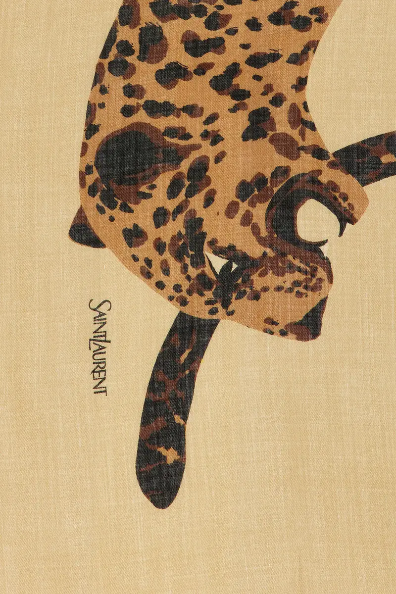 Saint Laurent Leopard Stole Scarf | Thumbnail 3