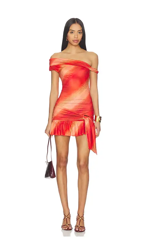 Tiger Mist Twist Off Shoulder Mini Dress | Image 1 Tiger Mist Twist Off Shoulder Mini Dress | Image 1