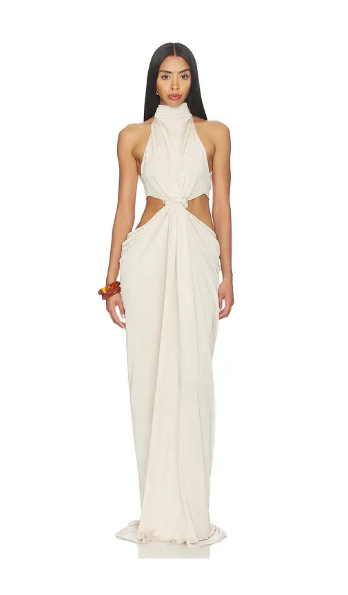 AWAVE Studio Halter Neck Cut Out Long Dress