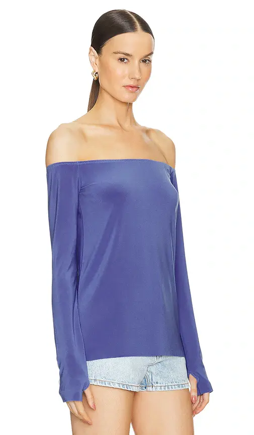 Norma Kamali Long Sleeve Off Shoulder Top | Thumbnail 2