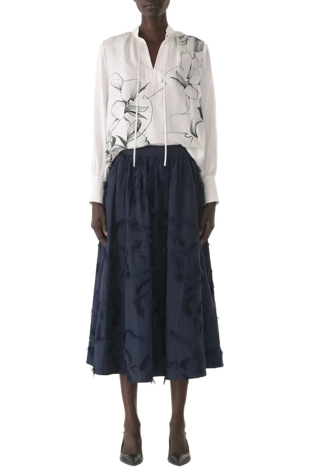COTTON FIL COUPE MIDI SKIRT COTTON FIL COUPE MIDI SKIRT