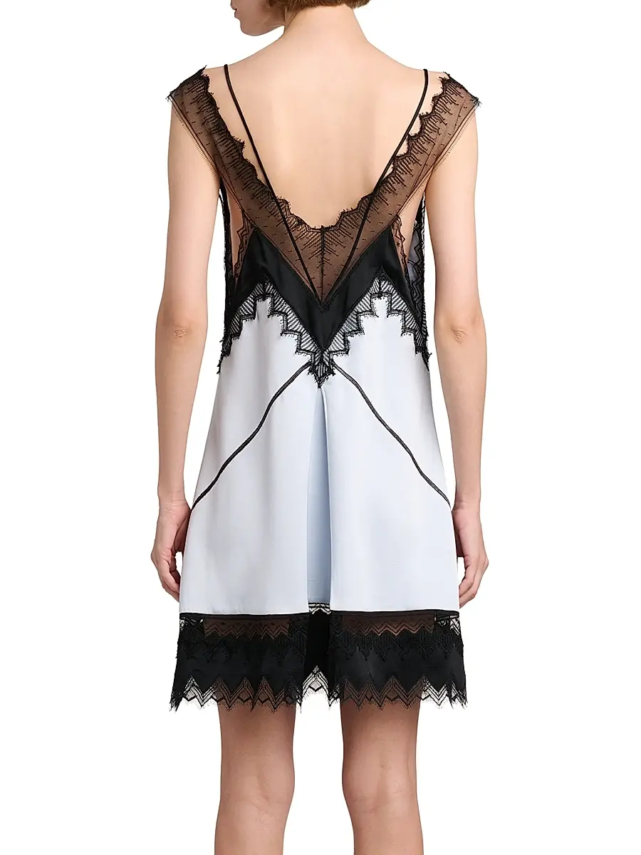 Tom Ford Women's Lace-Trim Mixed-Media Minidress | Thumbnail 5