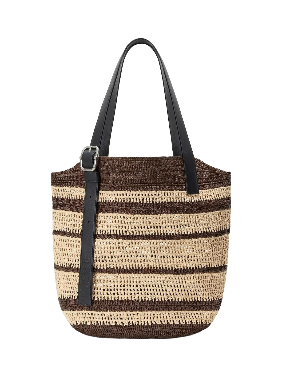 Loewe Men's x Paula's Ibiza Loop Basket Striped Raffia Tote Bag