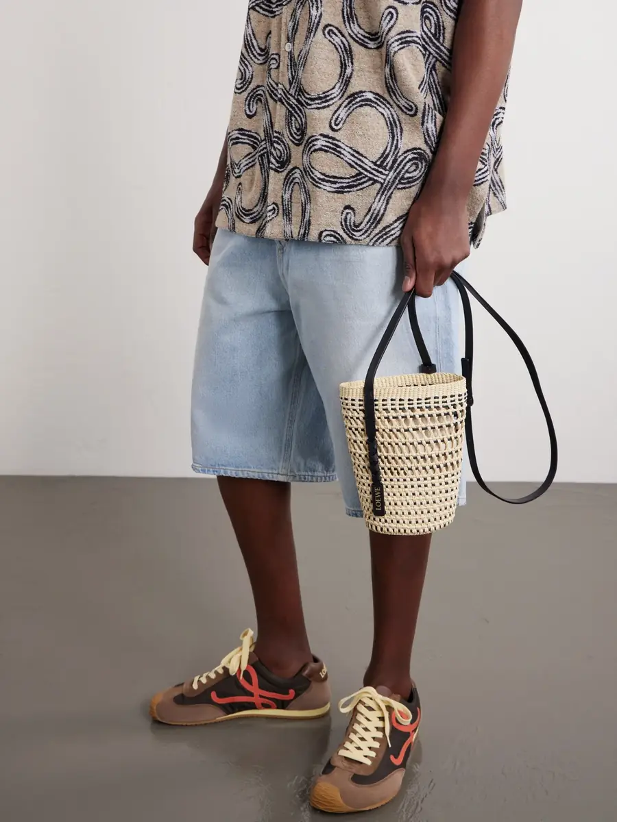 Loewe + Paula's Ibiza Braid Leather-trimmed Raffia Shoulder Bag | Thumbnail 3 Loewe + Paula's Ibiza Braid Leather-trimmed Raffia Shoulder Bag | Thumbnail 3