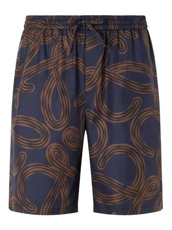 Paula's Ibiza Straight-Leg Printed Silk Drawstring Shorts - Men Paula's Ibiza Straight-Leg Printed Silk Drawstring Shorts - Men