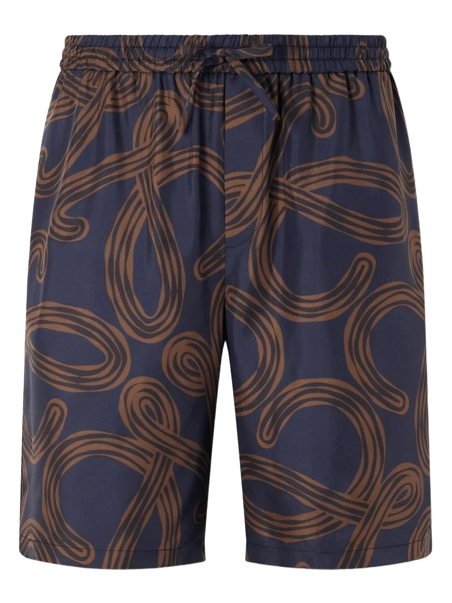 Loewe Paula's Ibiza Straight-Leg Printed Silk Drawstring Shorts - Men