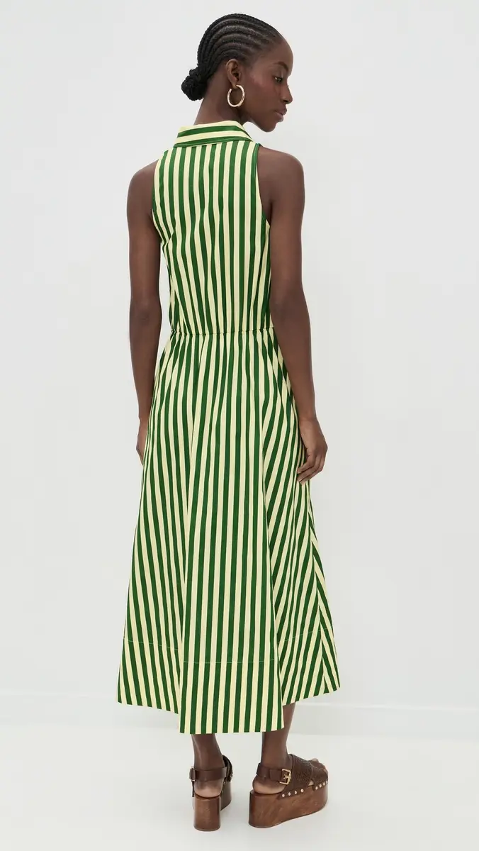 SIMONMILLER Inna Sleeveless Poplin Dress Gummy Green/Ecru | Thumbnail 3 SIMONMILLER Inna Sleeveless Poplin Dress Gummy Green/Ecru | Thumbnail 3