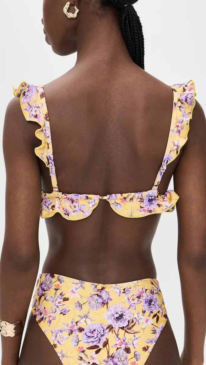 PatBo Peony Print Lycra Ruffle Bikini Top | Thumbnail 3 PatBo Peony Print Lycra Ruffle Bikini Top | Thumbnail 3