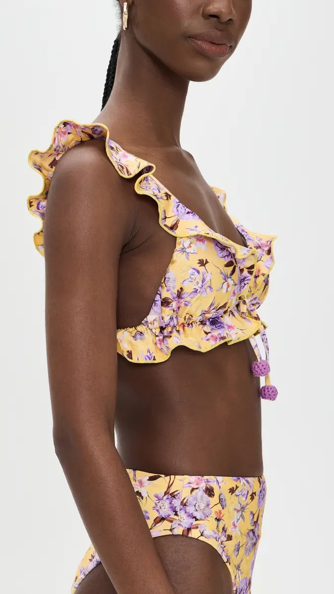 PatBo Peony Print Lycra Ruffle Bikini Top | Thumbnail 4 PatBo Peony Print Lycra Ruffle Bikini Top | Thumbnail 4