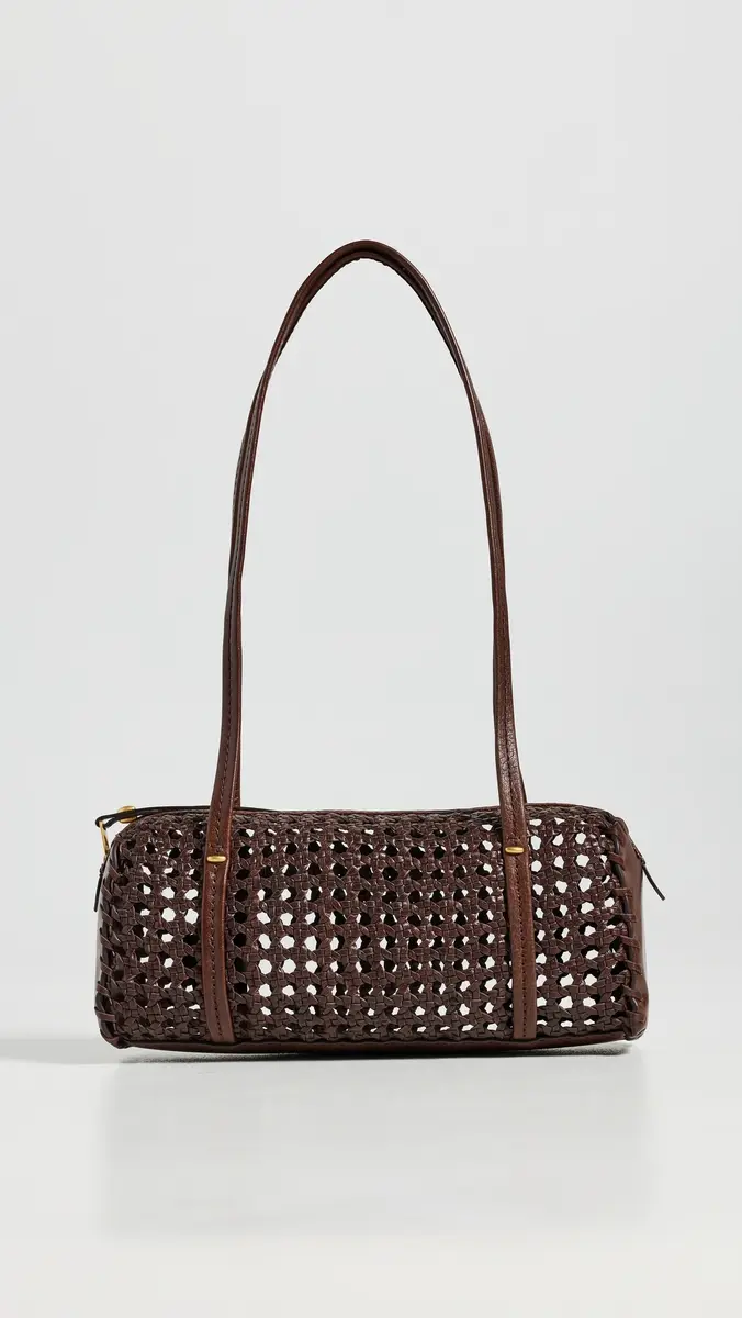 Madewell The Brioche Mini Shoulder Bag In Open Leather Cherry Wood One Size | Thumbnail 2