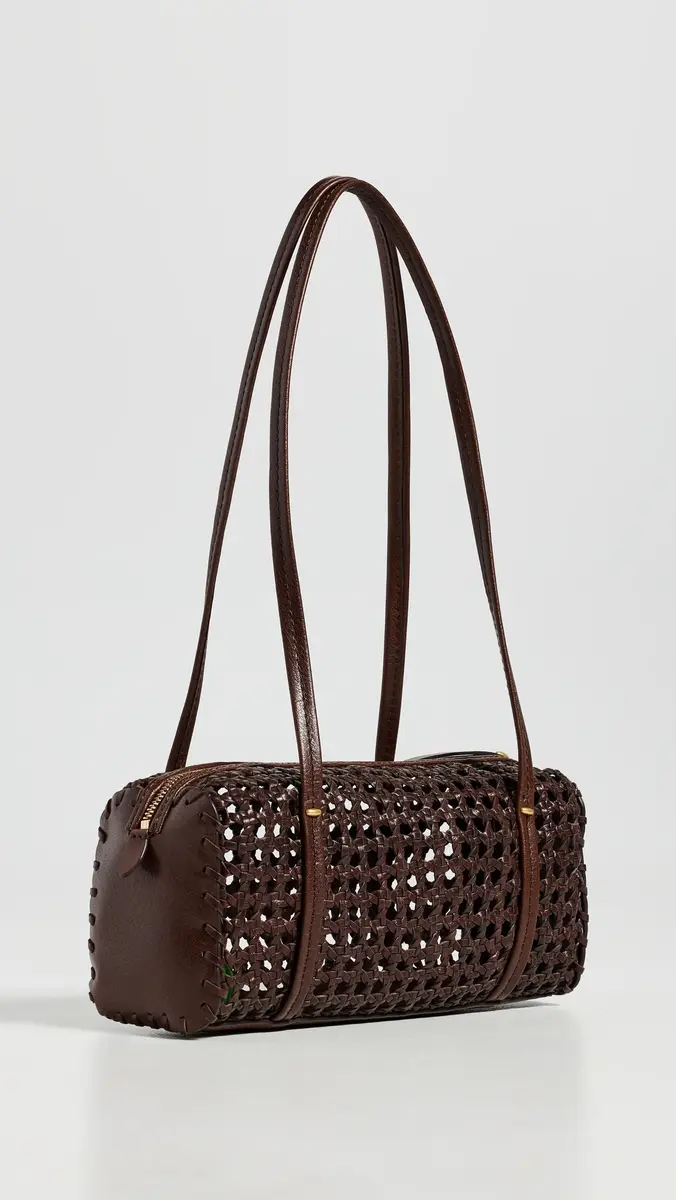 Madewell The Brioche Mini Shoulder Bag In Open Leather Cherry Wood One Size | Thumbnail 4