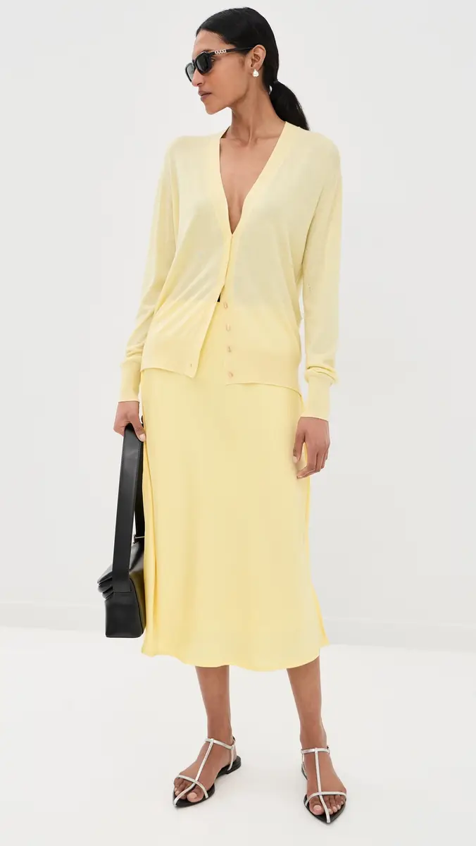Jil Sander Satin Midi Skirt Pastel Yellow | Thumbnail 2 Jil Sander Satin Midi Skirt Pastel Yellow | Thumbnail 2