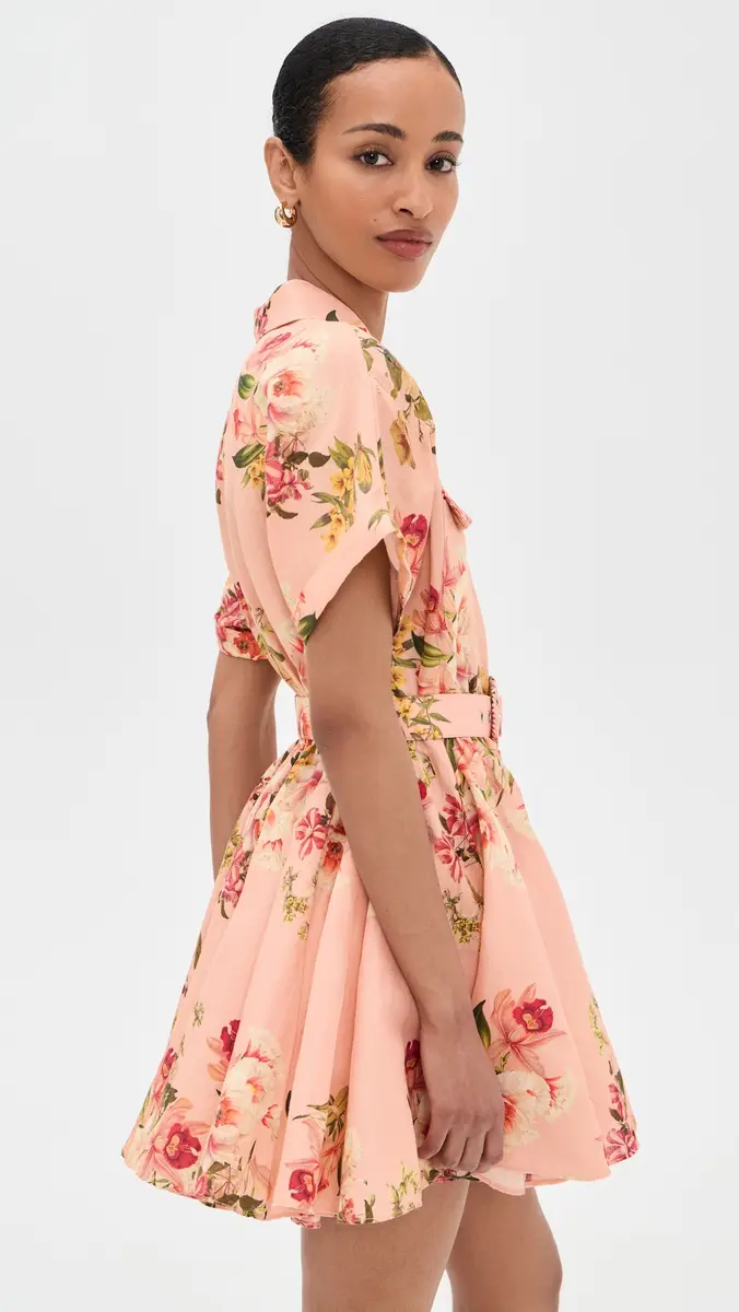 Hemant & Nandita Short Dress with Buckle Belt Peach | Thumbnail 4 Hemant & Nandita Short Dress with Buckle Belt Peach | Thumbnail 4
