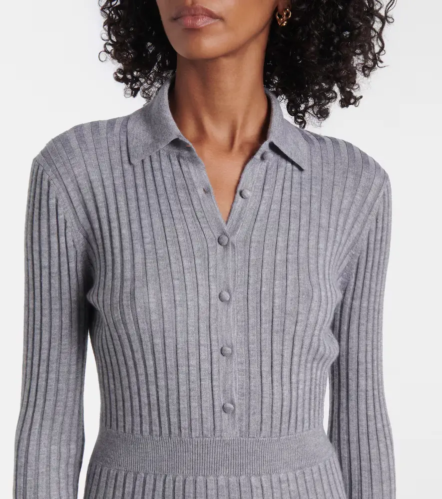Gabriela Hearst Ardor ribbed-knit cashmere and silk polo dress | Thumbnail 5